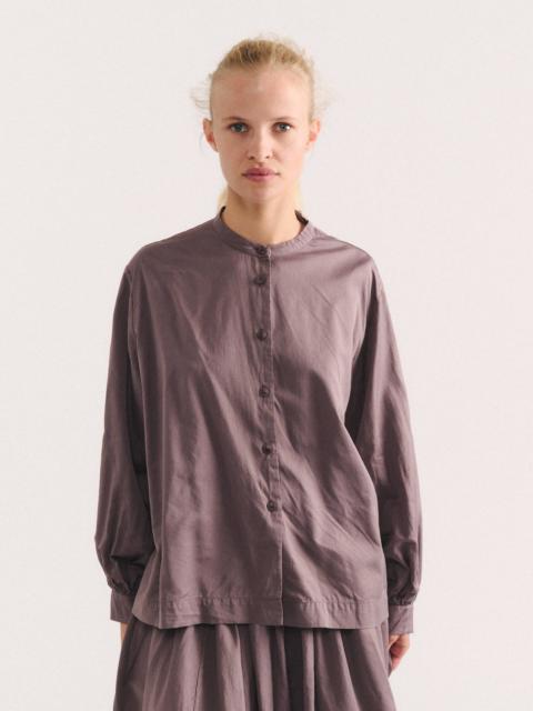 CASEY/CASEY BIGGY GRANDAD SHIRT - TWILL COT SILK - CLAY