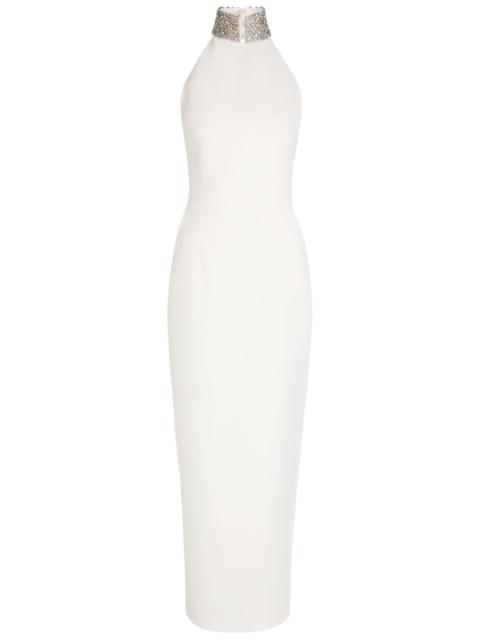THE NEW ARRIVALS ILKYAZ OZEL The New Arrivals Ilkyaz Ozel Hemingway Crystal-embellished Crepe Maxi Dress