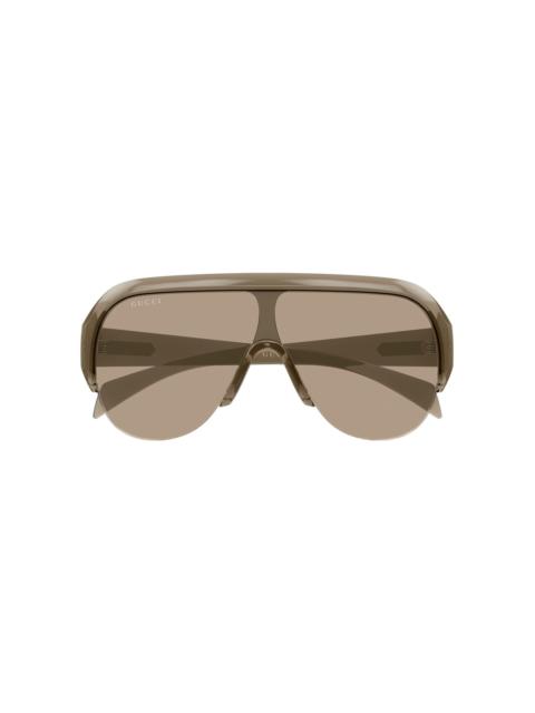 GUCCI Aviator-Frame Acetate Sunglasses brown