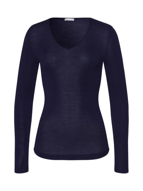 HANRO Woolen Silk W Wool And Silk V-Neck Fitted Top