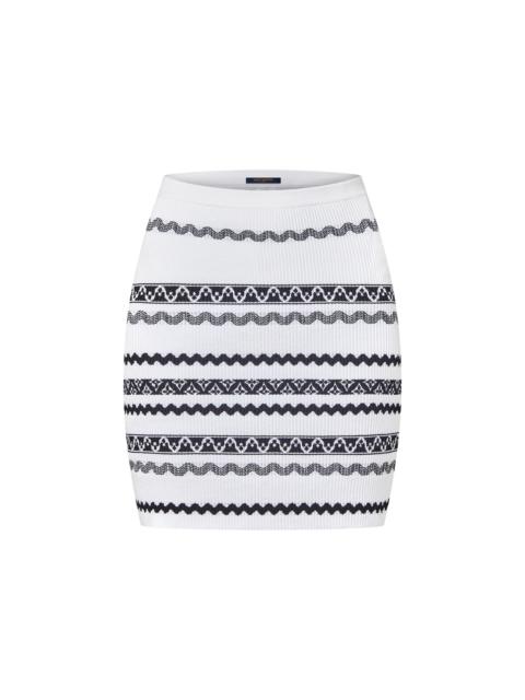 Louis Vuitton Scallop Stripe Knit Skirt