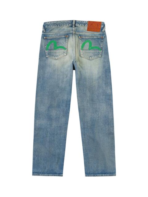 EVISU Light-washed Seagull Print Regular Fit Jeans #2020
