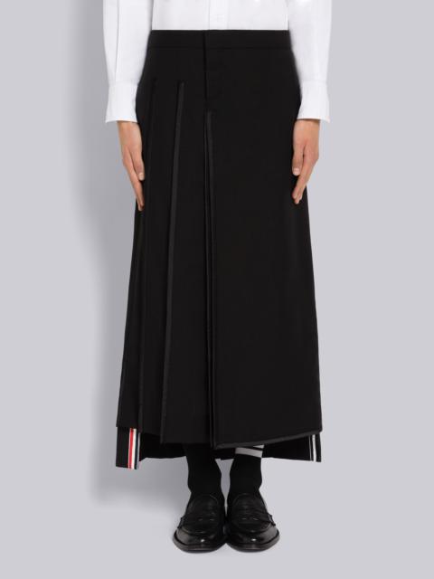 Thom Browne Super 120's Twill Grosgrain Low Rise Ankle Length Pleated Skirt
