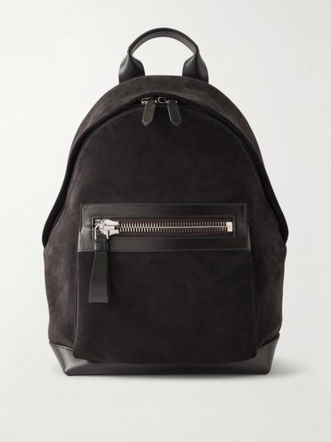 TOM FORD Buckley Leather-Trimmed Suede Backpack
