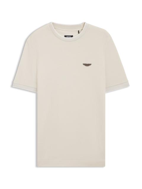 BOSS BOSS X ASTON MARTIN T-SHIRT IN WOOL-COTTON JACQUARD