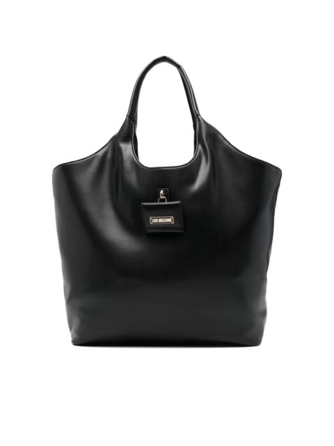 Moschino logo-plaque tote bag