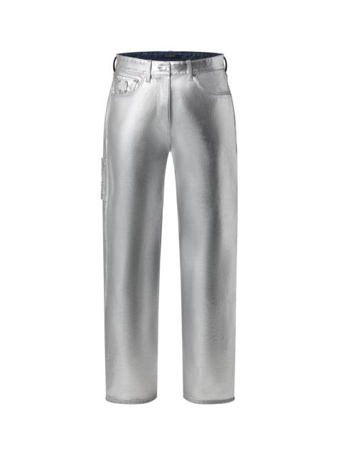 Louis Vuitton Metallized Denim Straight-Cut Jeans