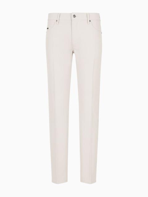 J05 Slim-fit five-pocket trousers in canneté fabric
