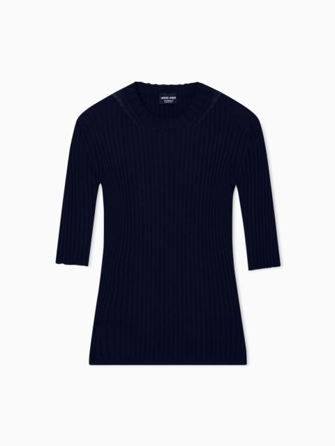 GIORGIO ARMANI Pure cashmere ribbed crew-neck jumper