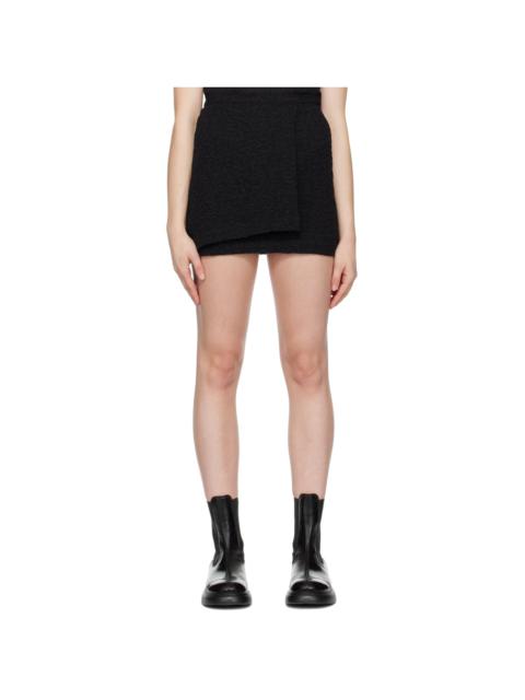GANNI Black Wrap Miniskirt