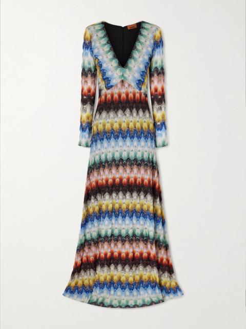 Missoni Striped Metallic Crochet-knit Maxi Dress