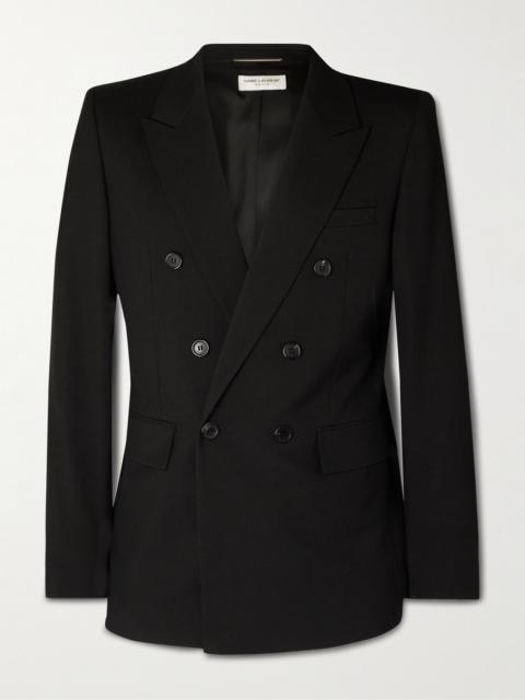 SAINT LAURENT Double-Breasted Wool-Gabardine Blazer