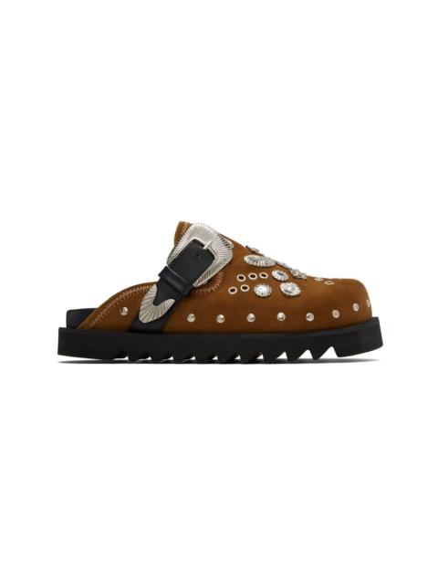 TOGA VIRILIS SSENSE Exclusive Khaki Eyelet Metal Sabot Loafers