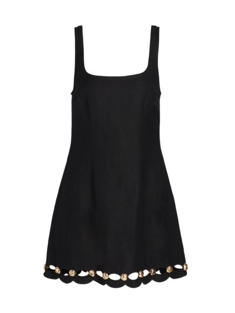 SIMKHAI Women's Lindley Linen-Blend Sleeveless Midi-Dress - Black