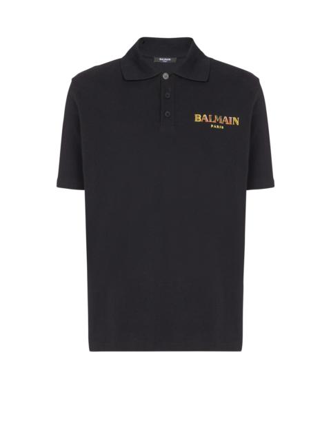 Balmain Vintage Balmain embroidered cotton polo shirt