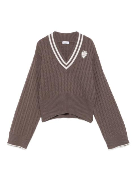 Brunello Cucinelli cable-knit V-neck sweater