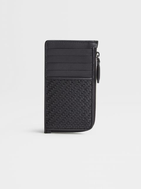 BLACK PELLETESSUTA™ ZIPPER CARD CASE 10 CC