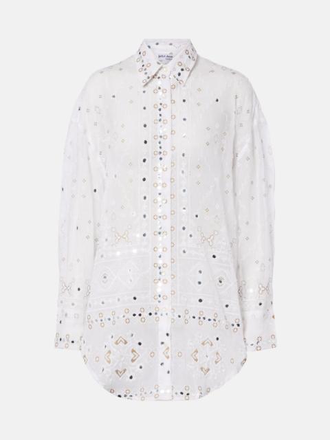 juliet dunn Embellished cotton shirt