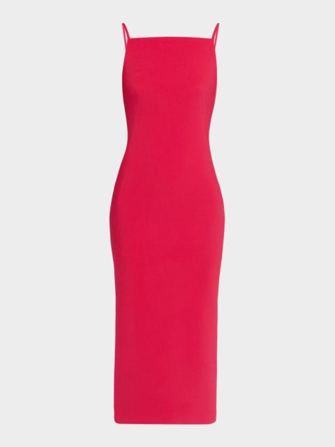 Givenchy Sliced Square-Neck Sleeveless Midi Dress