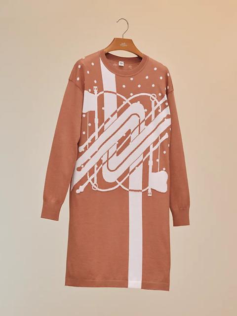 Hermès "Clic Clac" long-sleeve dress