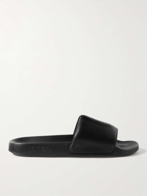 TOM FORD Ricky Logo-Perforated Leather Slides