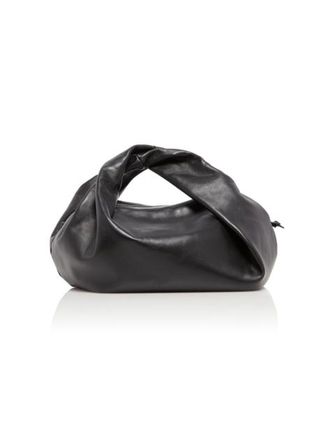 Leather Top Handle Bag black