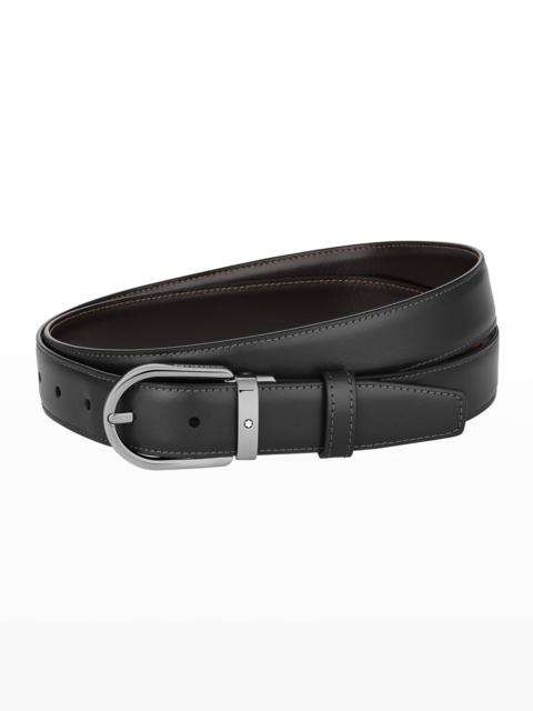Men's Horseshoe Reversible Leather Belt