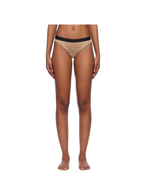 Beige 'La Greca' Briefs