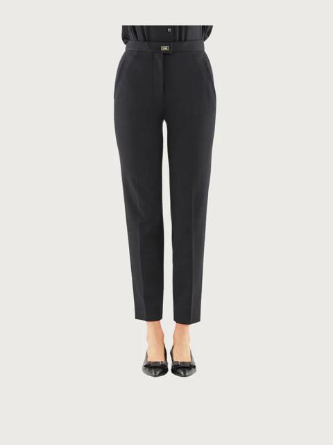 FERRAGAMO TROUSERS WITH GANCINI DETAIL