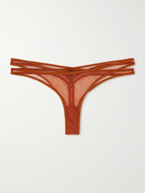 KIKI DE MONTPARNASSE Maxim Cutout Layered Mesh Thong