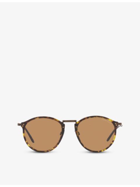 GIORGIO ARMANI AR318SM round-frame acetate and metal sunglasses