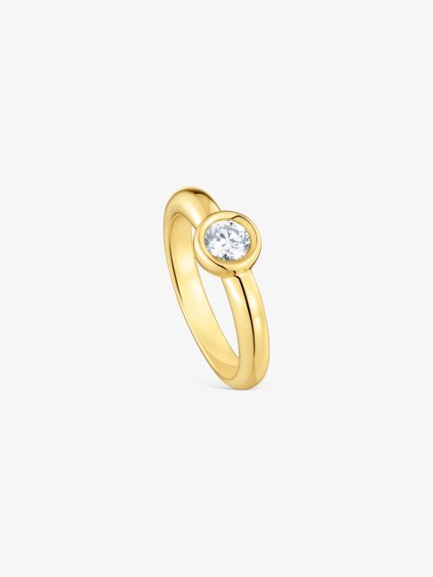 TOUS 18K gold vermeil Wide ring with laboratory-grown diamond Line LGD