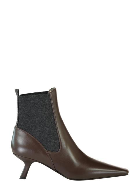 Brunello Cucinelli Kitten Heel Ankle Boot