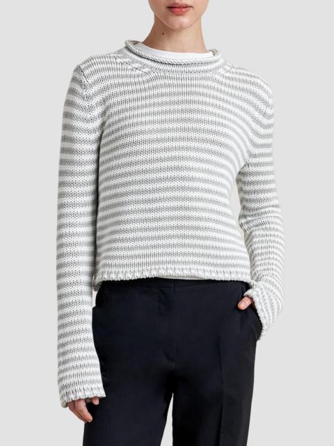 LA LIGNE Women's Fine Stripe Mini Marina Sweater - Grey Ivory