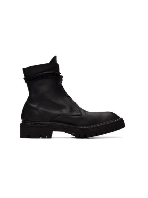 Guidi Black 795 Leather Laced Up Top-Ankle Boots