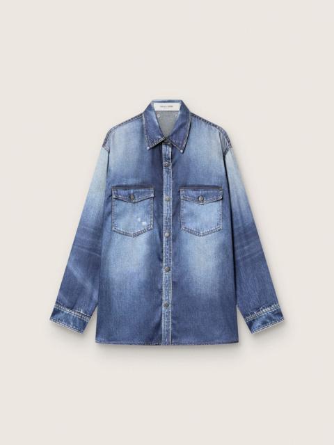 Golden Goose Women's oversized shirt with a lived-in denim effect