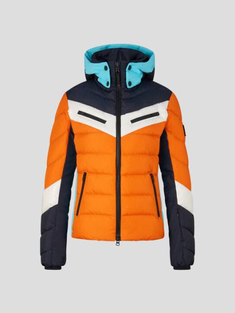 BOGNER Farina Down ski jacket in Orange/Dark blue