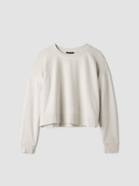 EILEEN FISHER Garment-Dyed Organic Cotton Terry Cropped Box-Top