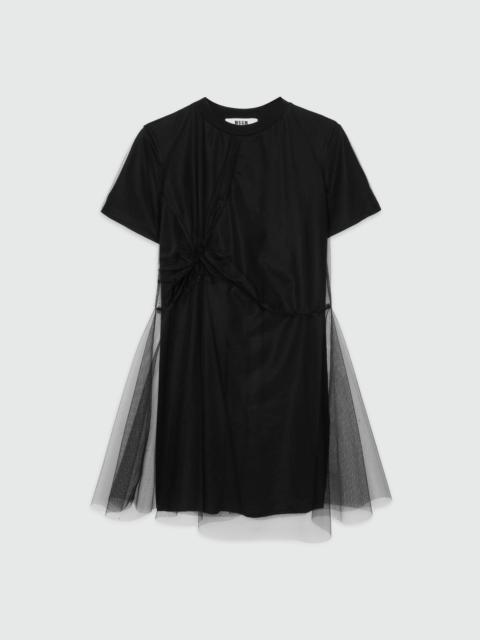 MSGM Stretch jersey one-shoulder draped dress | REVERSIBLE