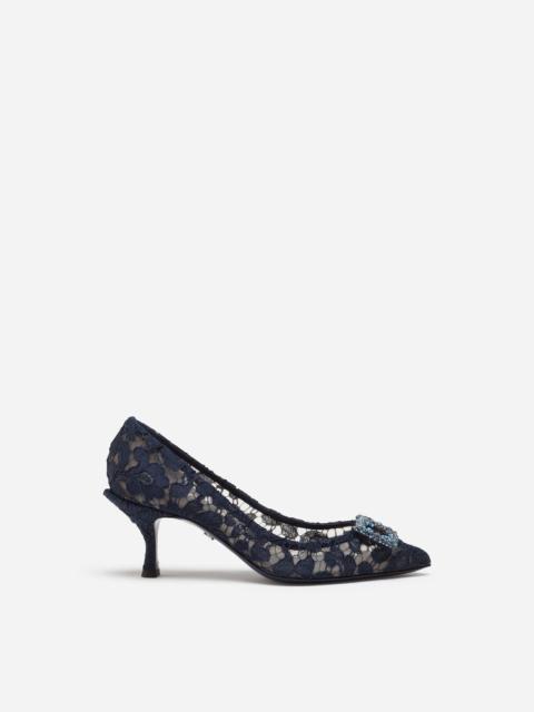 Taormina lace pumps with DG Amore logo