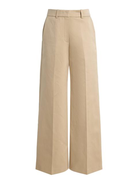 BY MALENE BIRGER Rosabella Bonded High-Rise Wide-Leg Pants brown