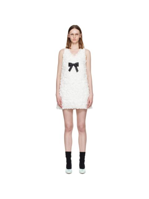 black mini dress white bow Black and White Collar Sleeveless Mini Dress with Bow Blue-monochrome / EU32 main image 1