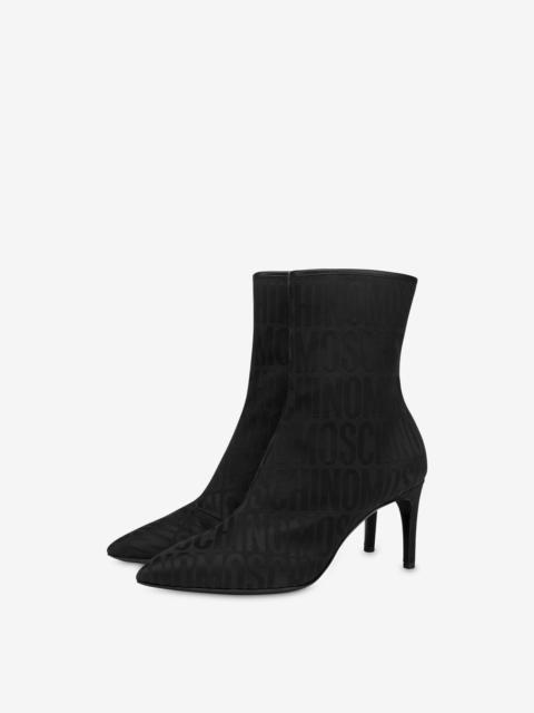 Moschino ALLOVER LOGO NYLON ANKLE BOOTS