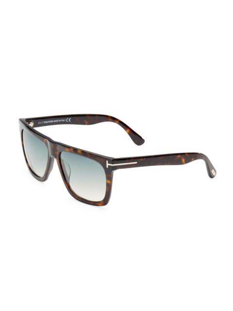 TOM FORD Men's Morgan 57MM Soft Square Sunglasses - Havana