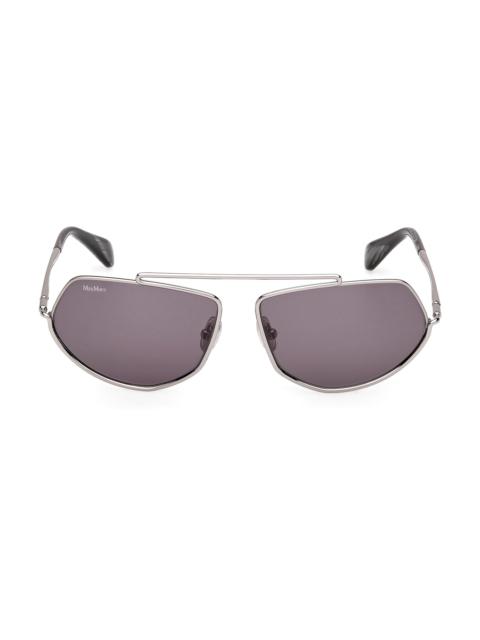 Max Mara Women's Joey 60MM Round Sunglasses - Black Brown