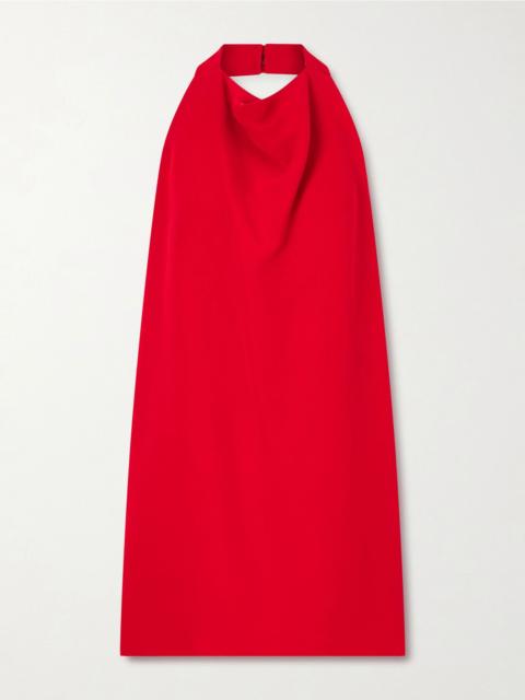 Valentino Draped silk-cady mini dress Red