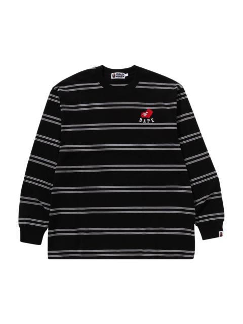 BAPE Ape Heart Hoop Long-Sleeve Tee 'Black'