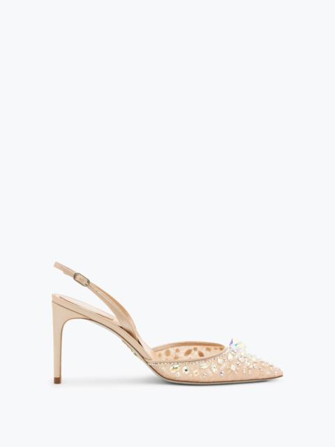 RENE CAOVILLA Cinderella Nude Slingback 80