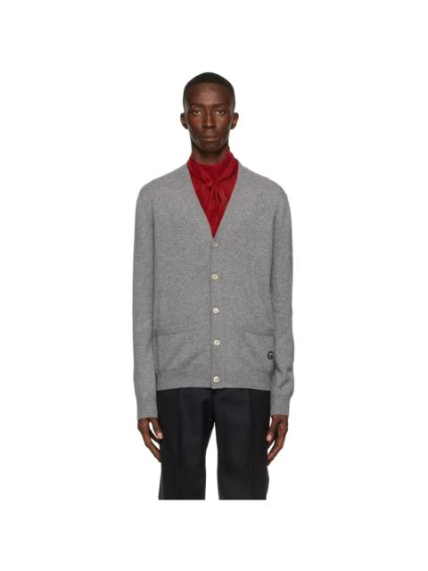 GUCCI Grey Cashmere GG Cardigan