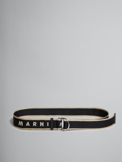 Marni BLACK FABRIC SLIDER BELT WITH LOGO